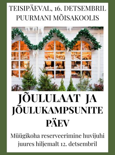 Jõululaat ja jõulukampsunite päev.