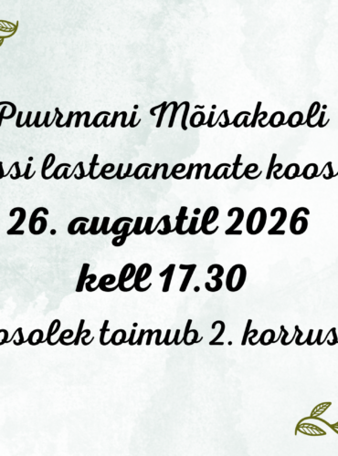 1. klassi lastevanemate koosolek